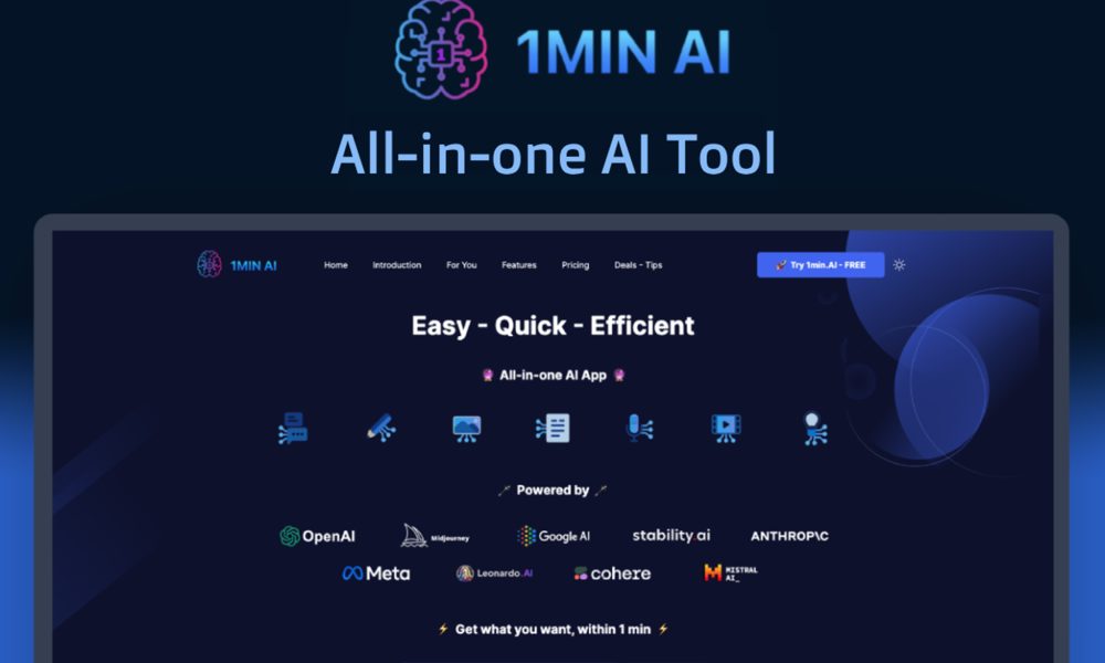 Εξοικονομήστε χρόνο με το 1min.AI: Η επανάσταση στην παραγωγικότητα