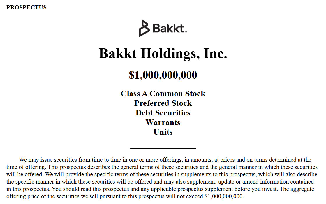 Η Bakkt στοχεύει σε επενδύσεις Bitcoin μέσω B εγγραφής