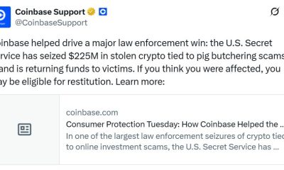 Η συμβολή της Coinbase σε επιχείρηση κατάσχεσης κρυπτονομισμάτων από την Secret Service