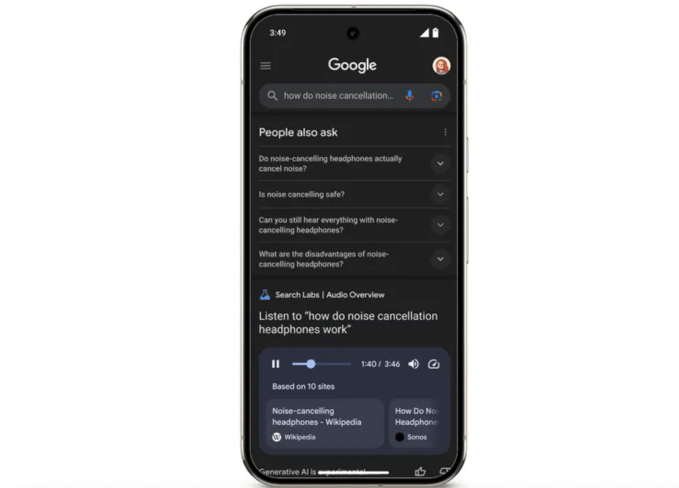 Google δοκιμάζει Audio Overviews στις αναζητήσεις