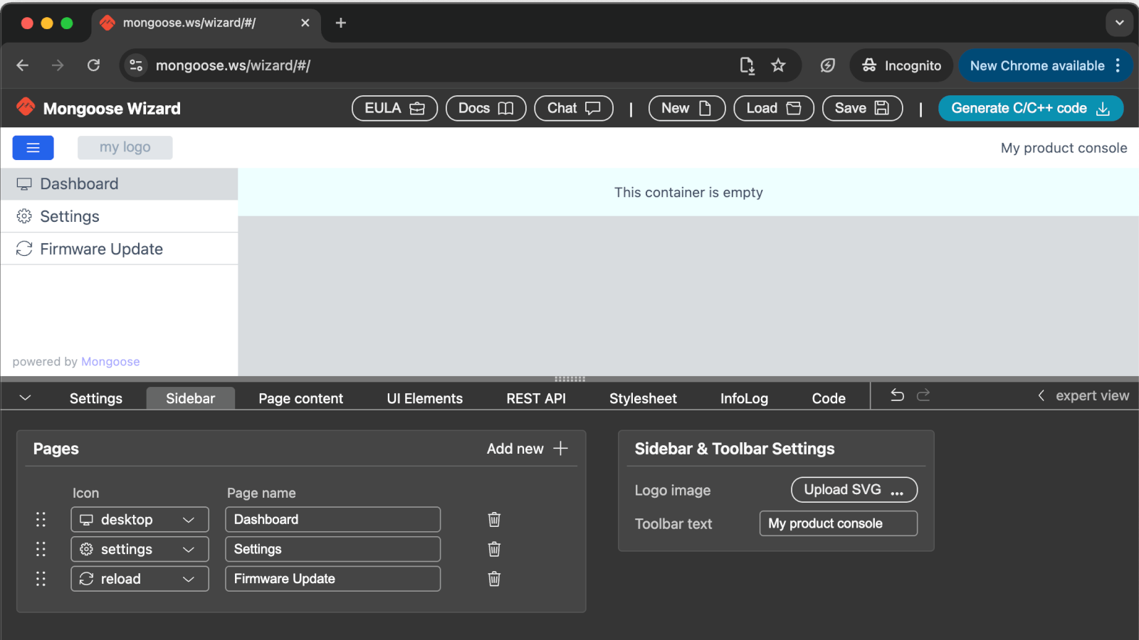 Κατασκευή πίνακα ελέγχου STM32 με τον Mongoose Wizard