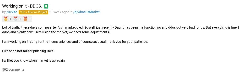 Η εξαφάνιση της Abacus Market και οι υποψίες για exit scam