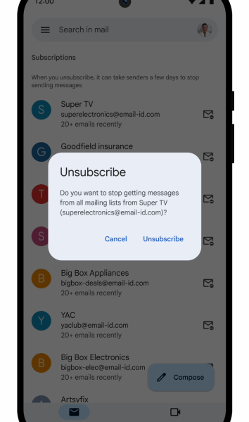 Νέα δυνατότητα του Gmail για διαχείριση συνδρομών